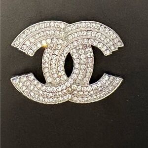 Silver Crystal  large Brooch